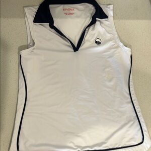 Kinona Women's White Sleeveless golf top size small